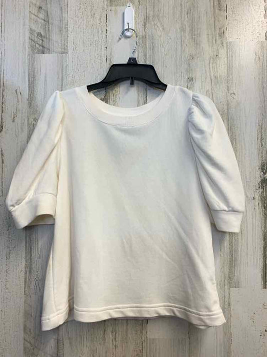 PRE-OWNED LOFT Tops Size L Ivory PUFF SLEEVES TOP