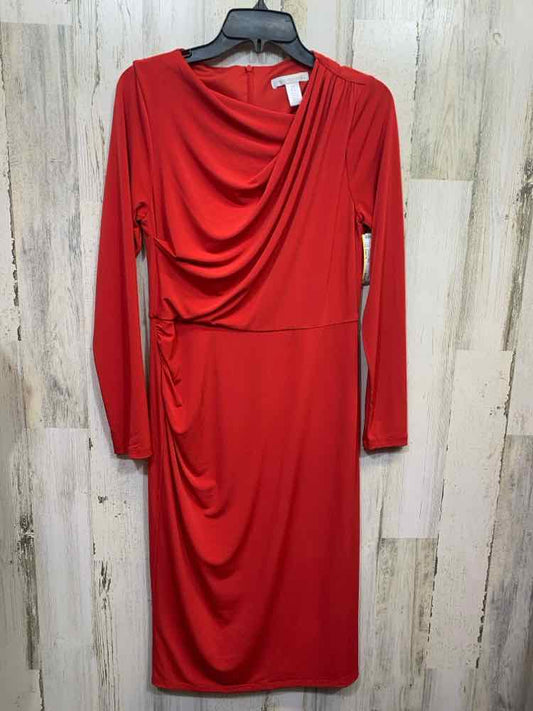 PRE-OWNED LONDON TIMES Dresses and Skirts Size 6 Red Solid COWL NECK Dress/RED L