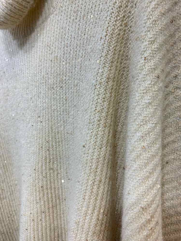 NWT RAFAELLA Size 3X PLUS SIZES Gold RIB SEQUIN KNIT BAT SLEEVES/COWL SWEATER