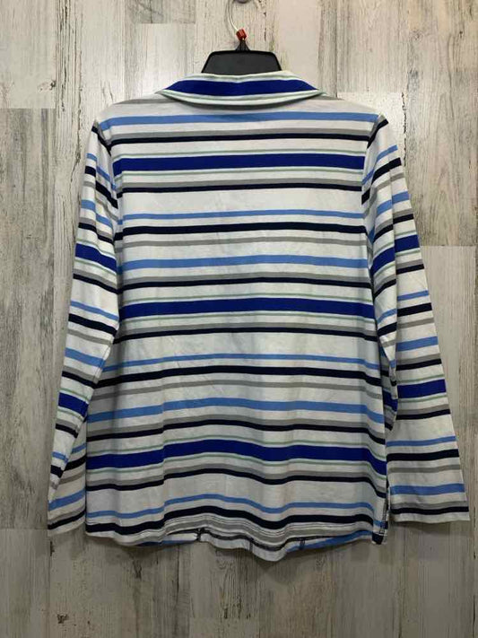 NWT KIM ROGERS Tops Size PS BLU/WHT Stripe LONG SLEEVE TOP