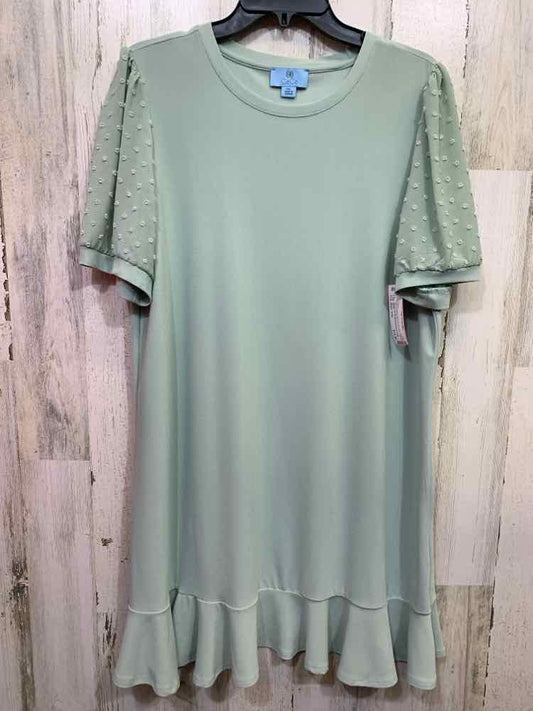 PRE-OWNED CE CE Dresses and Skirts Size PXL SAGE SHORT SLEEVES SWISS DOT  Dress