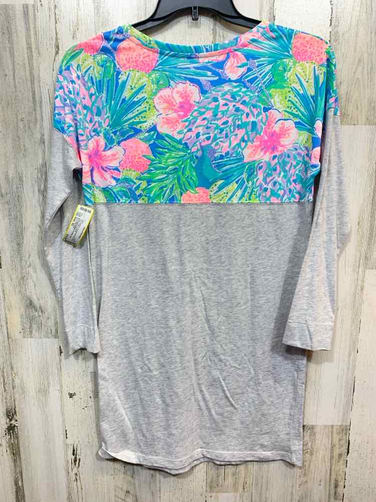 PRE-OWNED LILLY PULITZER Dresses and Skirts Size XS Gray Floral Dress