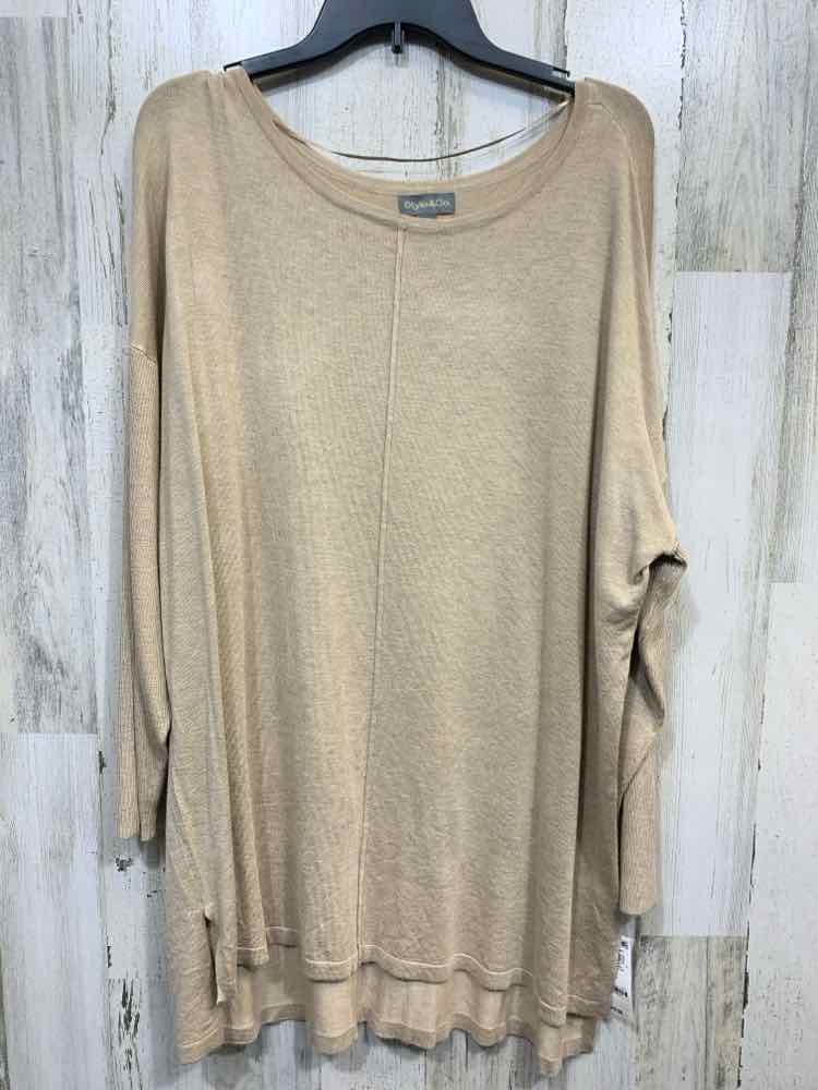 NWT STYLE & CO Size 3X Tops Beige LONG SLEEVES SCOOP NECK Shirt