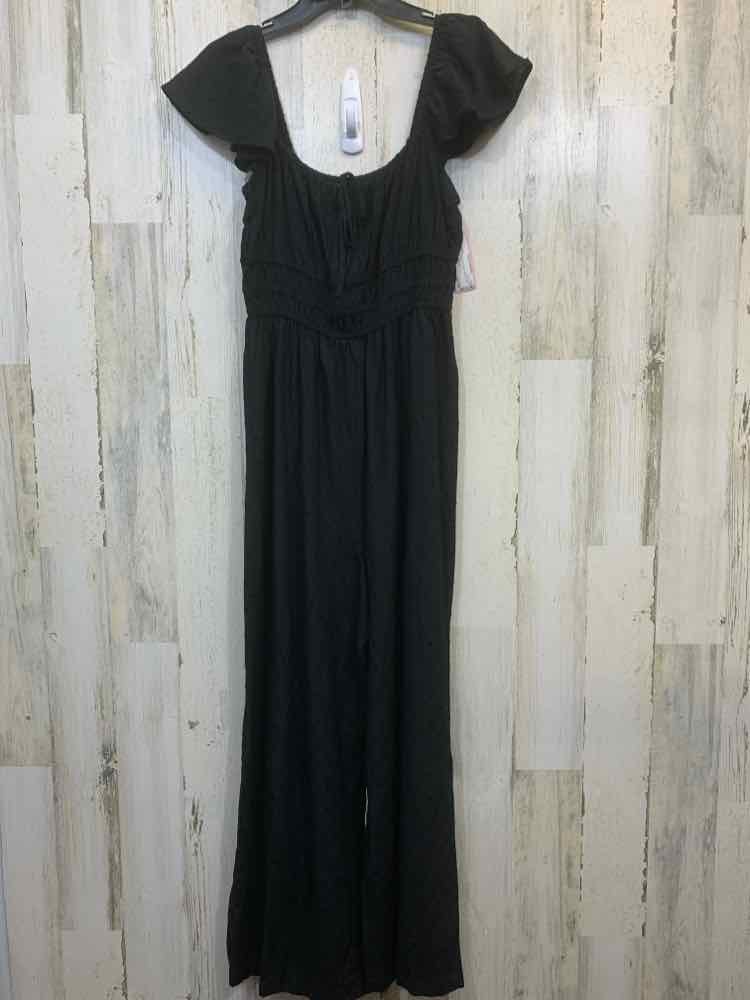 NWT Size 1X AND NOW THIS PLUS SIZES Black SWISS DOT SLEEVELESS/RUFFLE STR JUMPER