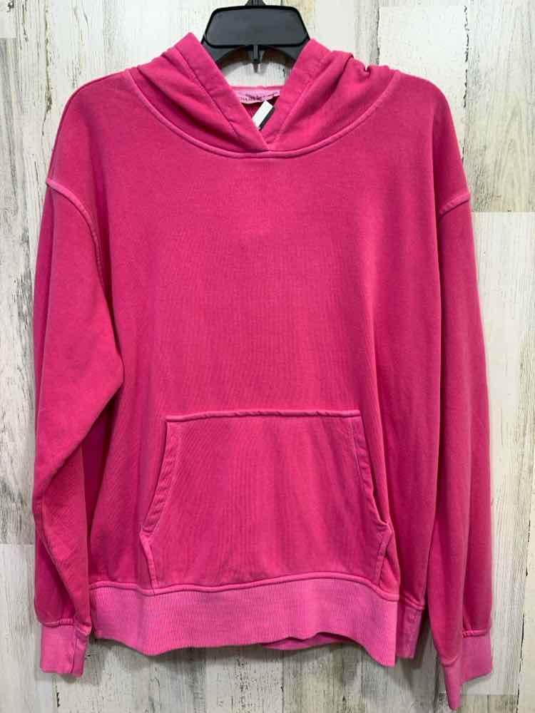 NWT ZENANA Size L Tops PINK LONG SLEEVES HOODED SWEATSHIRT