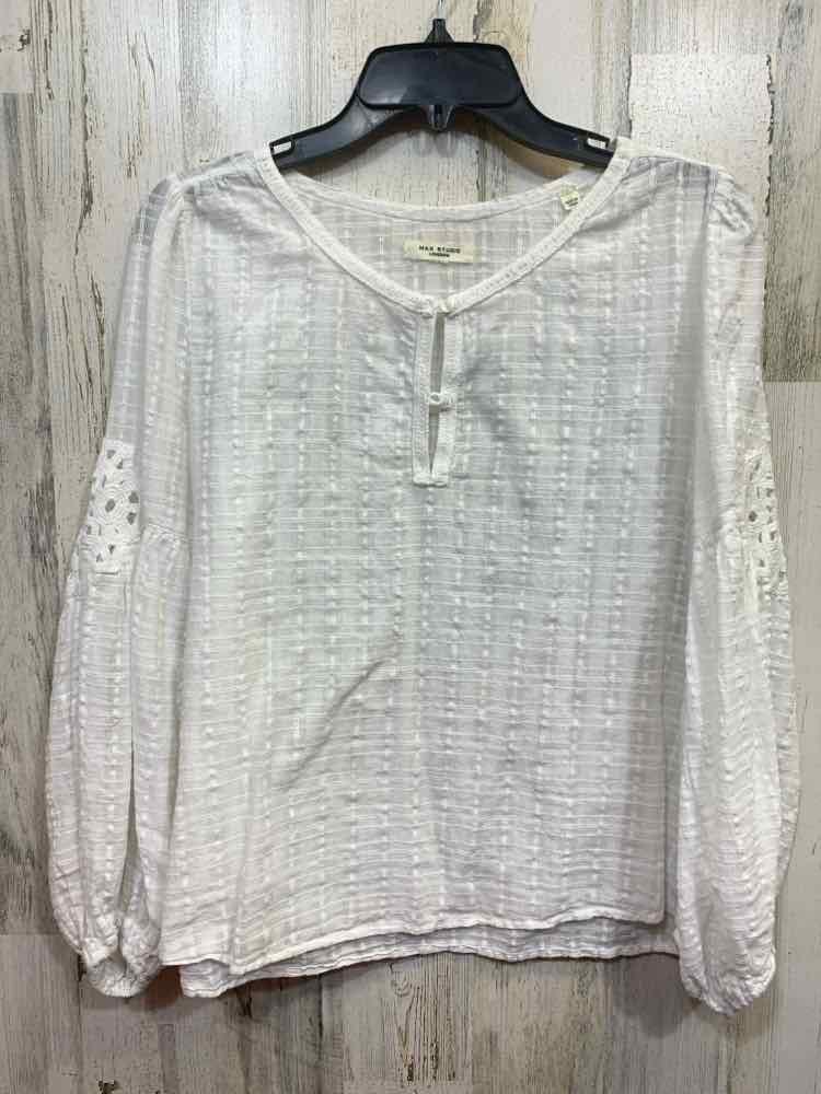 PRE-OWNED MAX STUDIO LONDON/CRINKLED GUAZE-LIKE BOHO-INSPIRED SPLIT BUTTON