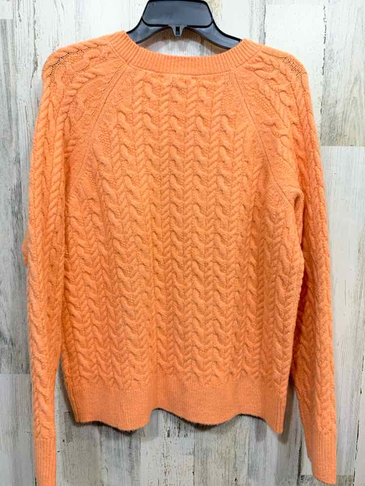 NWT ON 34TH Size L Tops ORANGE CABLE KNIT LONG SLEEVE CREW NECKLINE SWEATER