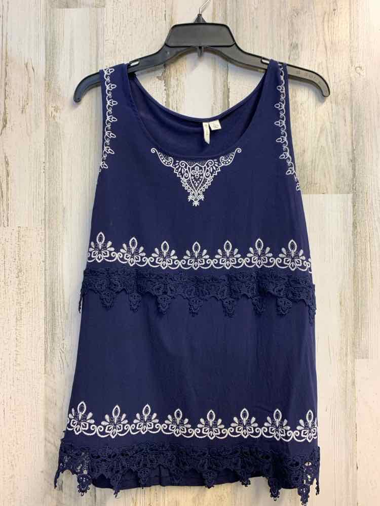 CATO Tops Size L NAVY/WHT SLEEVELESS TOP