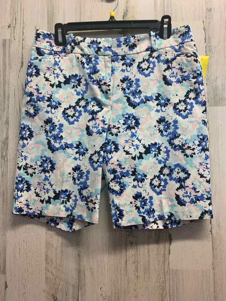 PRE-OWNED Size 8P TALBOTS BOTTOMS WHITE/NAVY/LIGHT BLUE/BLACK/PINK Floral Pants/