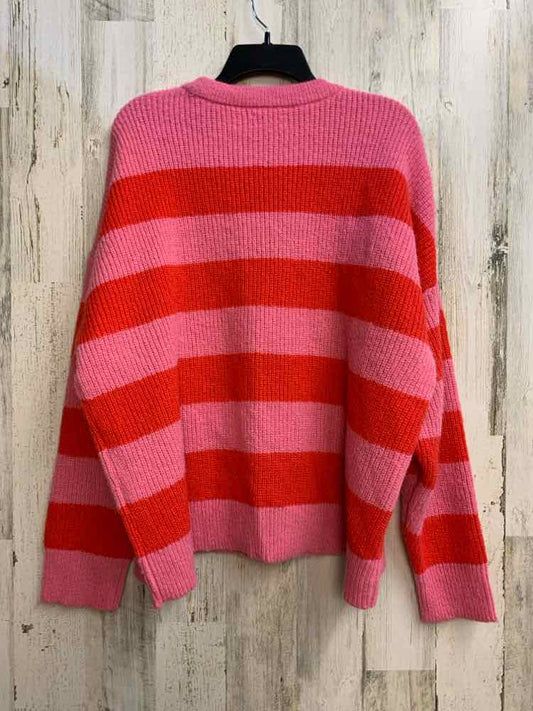 NWT ON 34TH PLUS SIZES Size 3X PINK/RED Stripe SWEATER Sweater