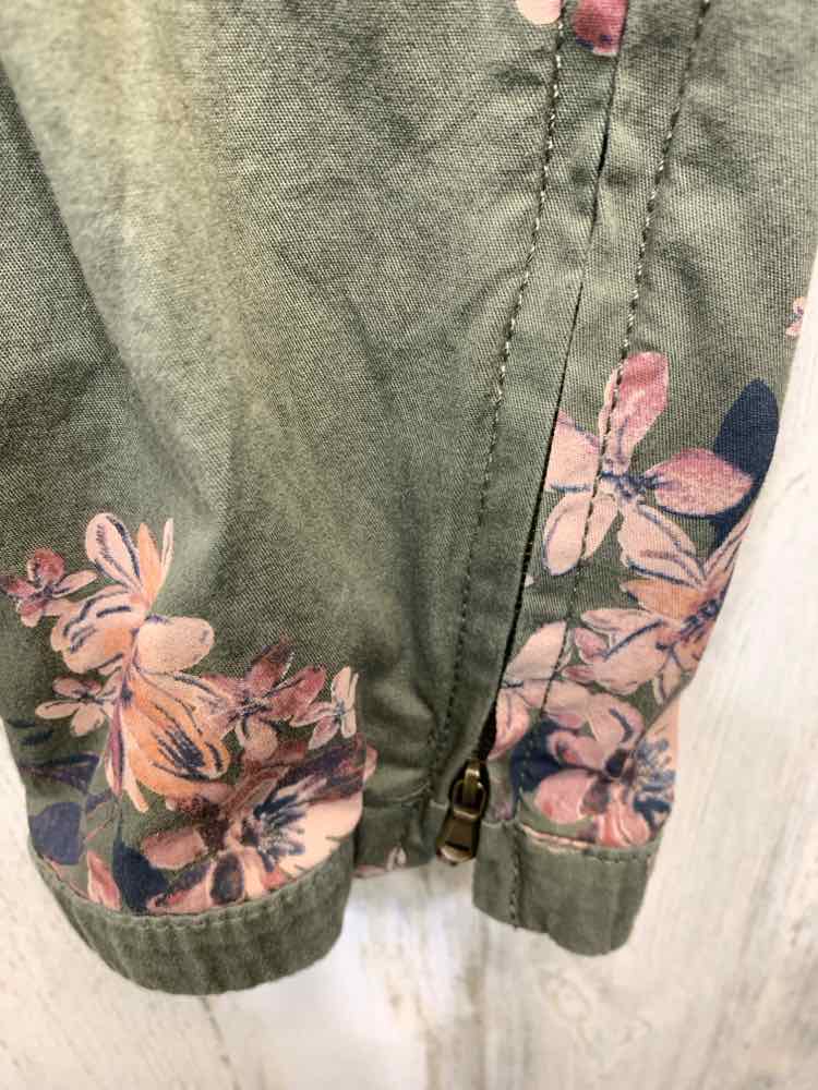 PRE-OWNED Size S SONOMA BOTTOMS OLIVE GREEN Floral CARGO Pants