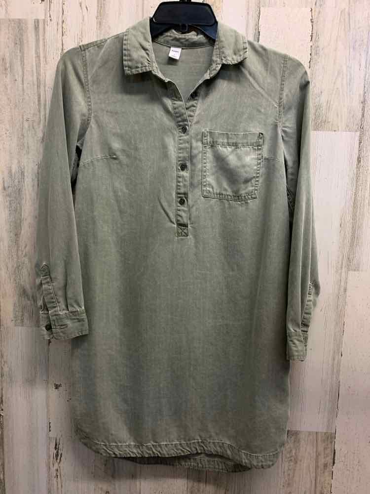 PRE-OWNED OLD NAVI Dresses and Skirts Size S OLIVE GREEN LONG SLEEVE Dress