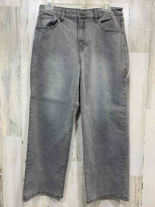 PRE-OWNED INDIGO SIX Size 10P BOTTOMS Gray WIDE LEG/ FLAT FRONT Jeans