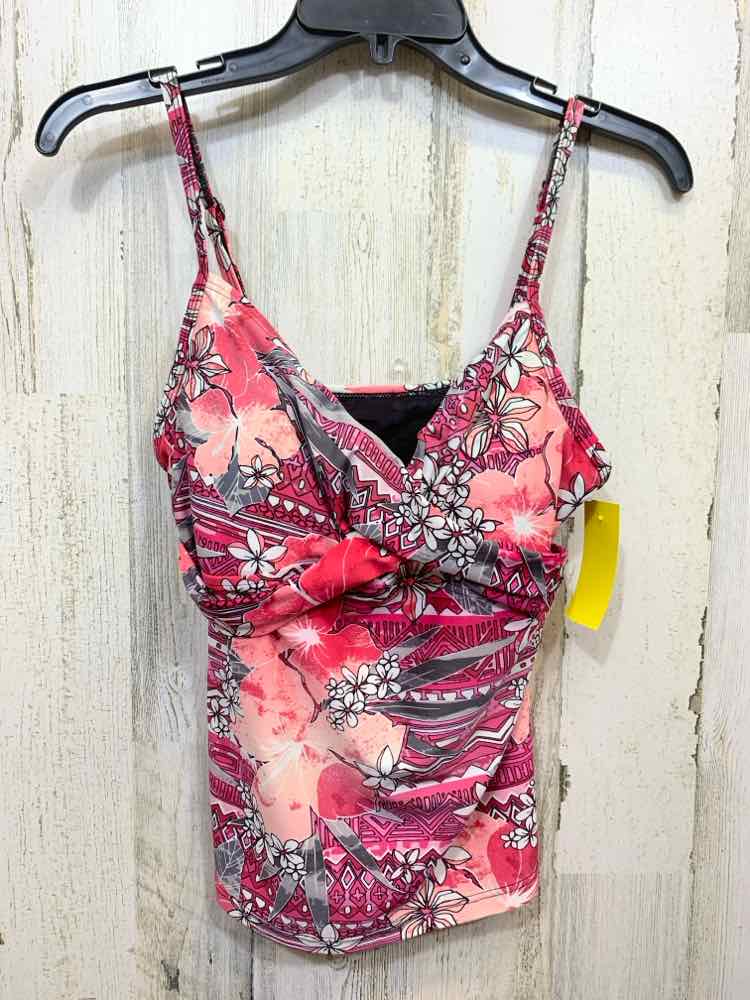 PRE-OWNED CROFT & BARROW Swimwear Size 10 BABY PINK/HOT PINK/WHITE TOP Swimsuit/