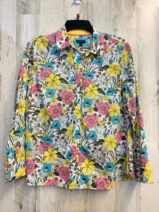 TALBOTS Tops Size PM PASTELS Floral LONG SLEEVES Shirt