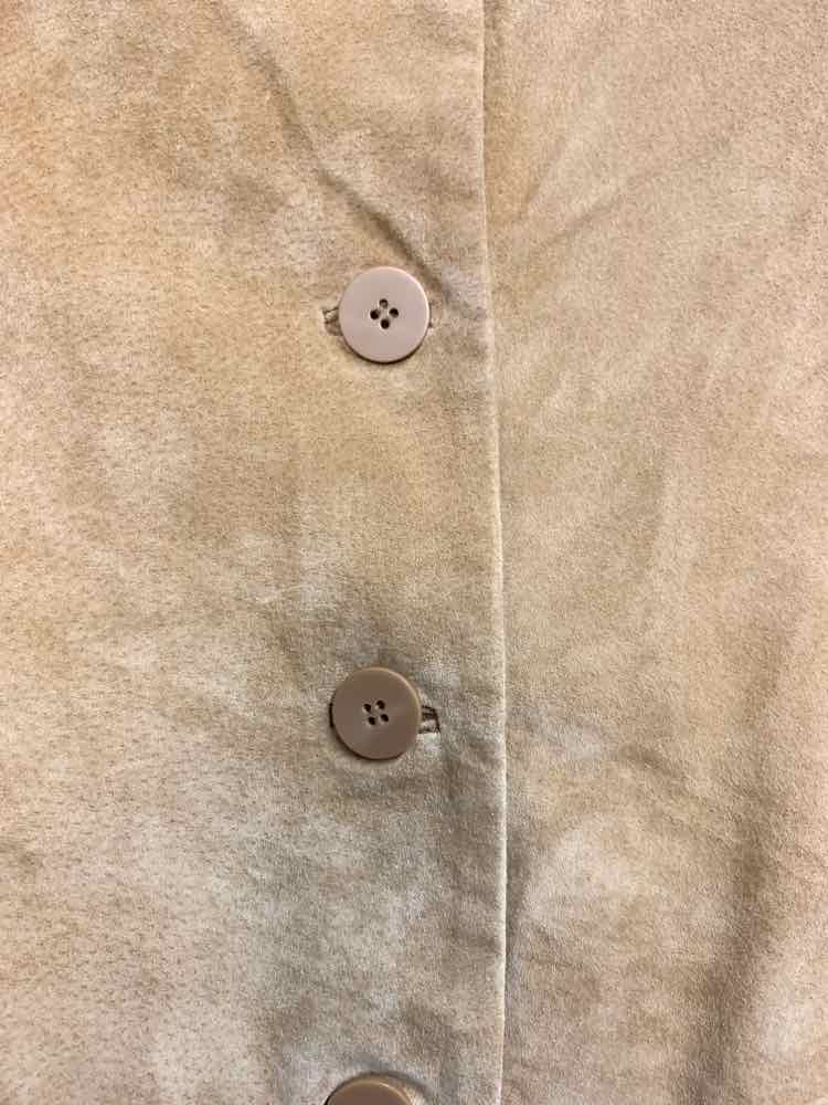 PRE-OWNED WINLIT Tops Size S Tan LONG SLEEVES TOP/GENUINE LEATHER SHELL