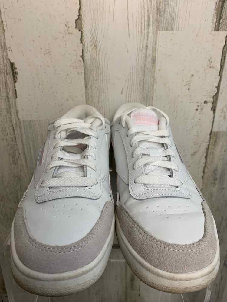 PRE-OWNED REEBOK SHOES 7 WHT/PINK Shoes/SUEDE SNEAKERS