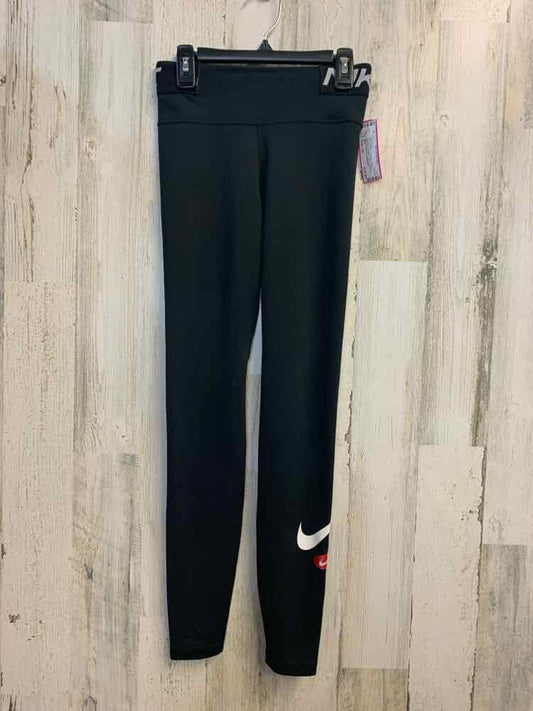 PRE-OWNED Size XS NIKE Activewear Black Spandex polyester Solid LEGGINGS