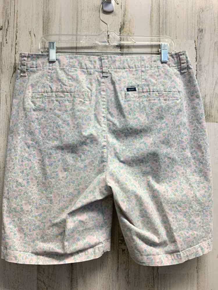 PRE-OWNED Size 16 LEE BOTTOMS WHT/BLU/PUR/PNK Floral MID RISE Shorts/REGULAR FIT