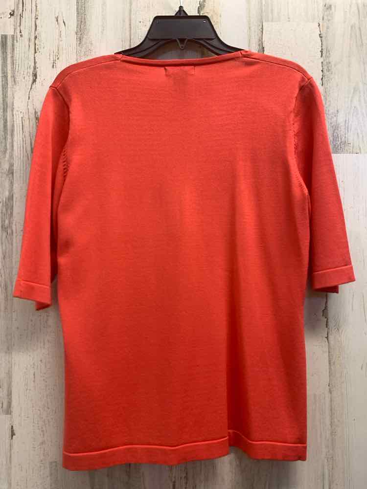 PRE-OWNED J'ENVIE Tops Size L CORAL Solid 3/4 SLEEVE Blouse/CORAL 3/4 SLEEVE W/
