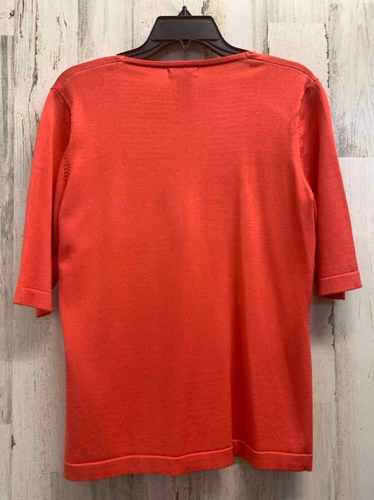 PRE-OWNED J'ENVIE Tops Size L CORAL Solid 3/4 SLEEVE Blouse/CORAL 3/4 SLEEVE W/