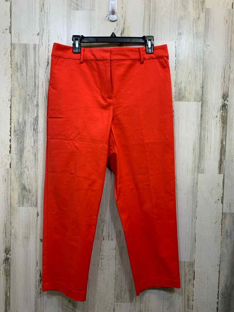 NWT Size 12 LOFT BOTTOMS Red SLIM LEG Pants/CLASP FRONT