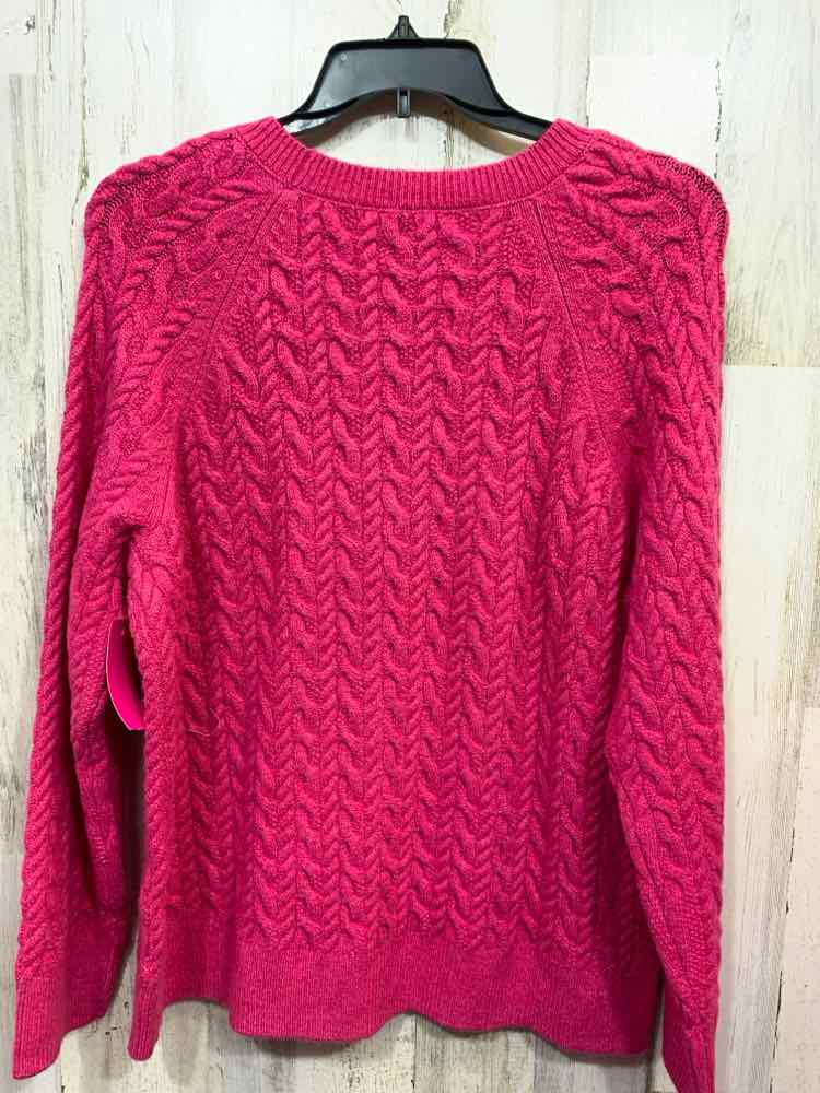 NWT ON 34TH Size XXL Tops Pink CABLE KNIT LONG SLEEVE CREW NECKLINE SWEATER