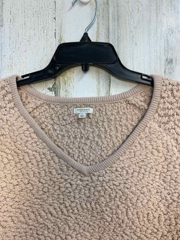 PRE-OWNED SONOMA Tops Size L Tan LONG SLEEVES TOP/SOFT V-NECK