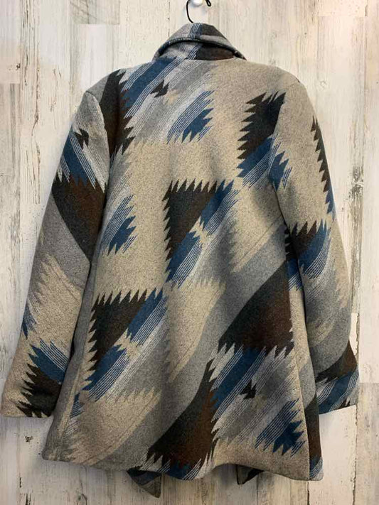 THREAD SUPPLY Tops Size L GRAY/BLU SOUTHWESTERN JACKET Jacket