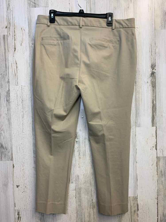 Size 14 CROWN & IVY BOTTOMS Tan ANKLE Pants