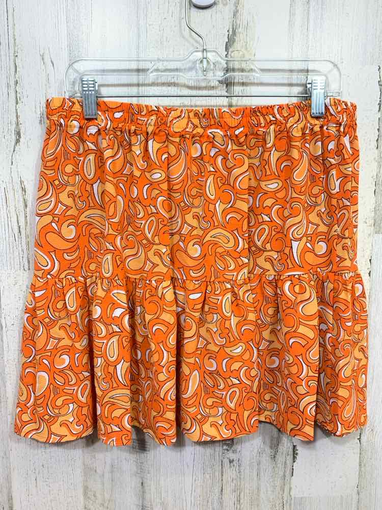 NWT MICHAEL KORS L Dresses and Skirts org/wht Paisley TIERED Mini