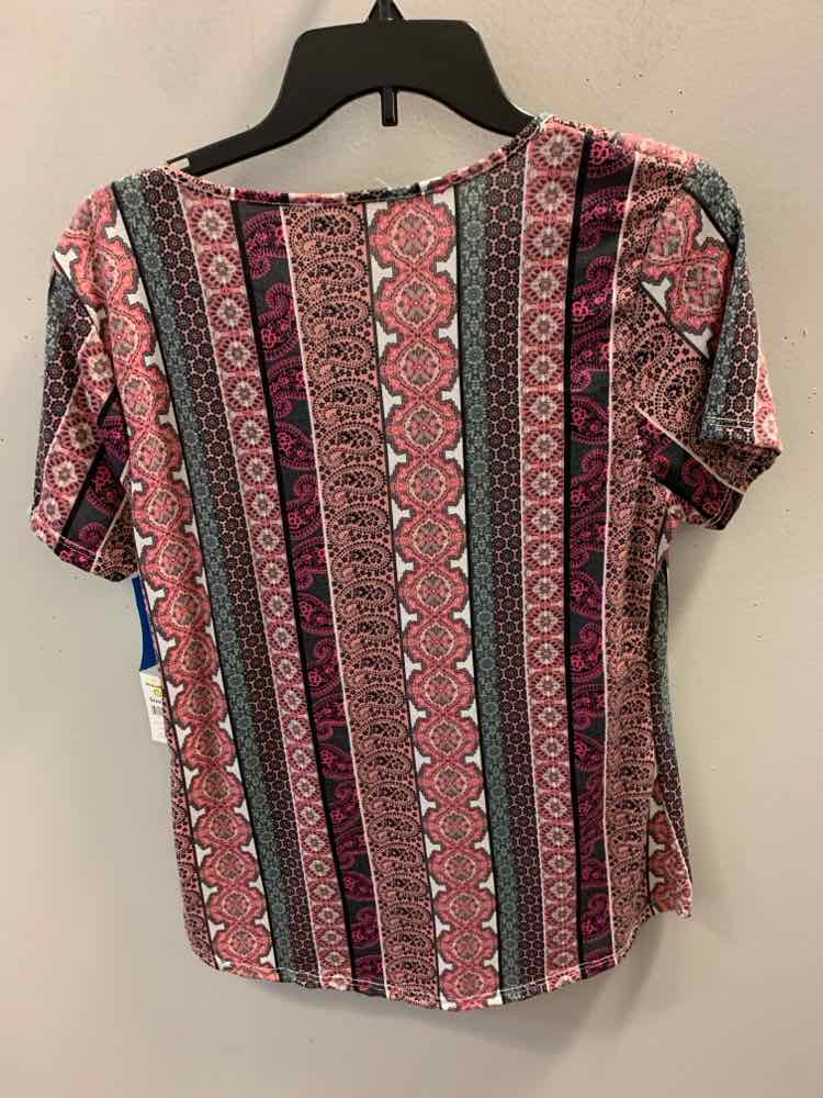 BOBBIE BROOKS Tops Size M BLK/ROSE SHORT SLEEVES TOP