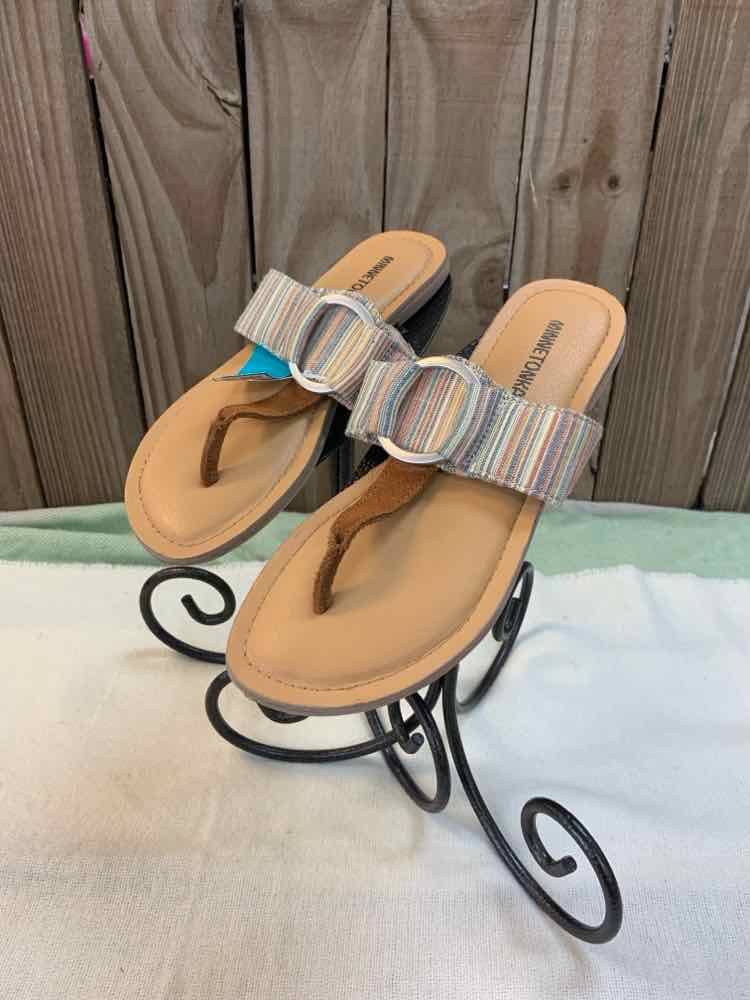 MINNETONKA SHOES 7 Multi-Color Stripe SANDAL Shoes