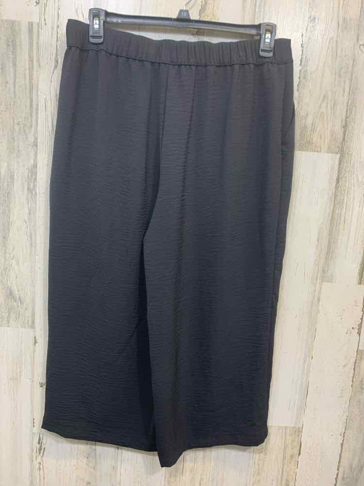 Size L CROFT & BARROW BOTTOMS Black SPANDEX WIDE LEG Pants