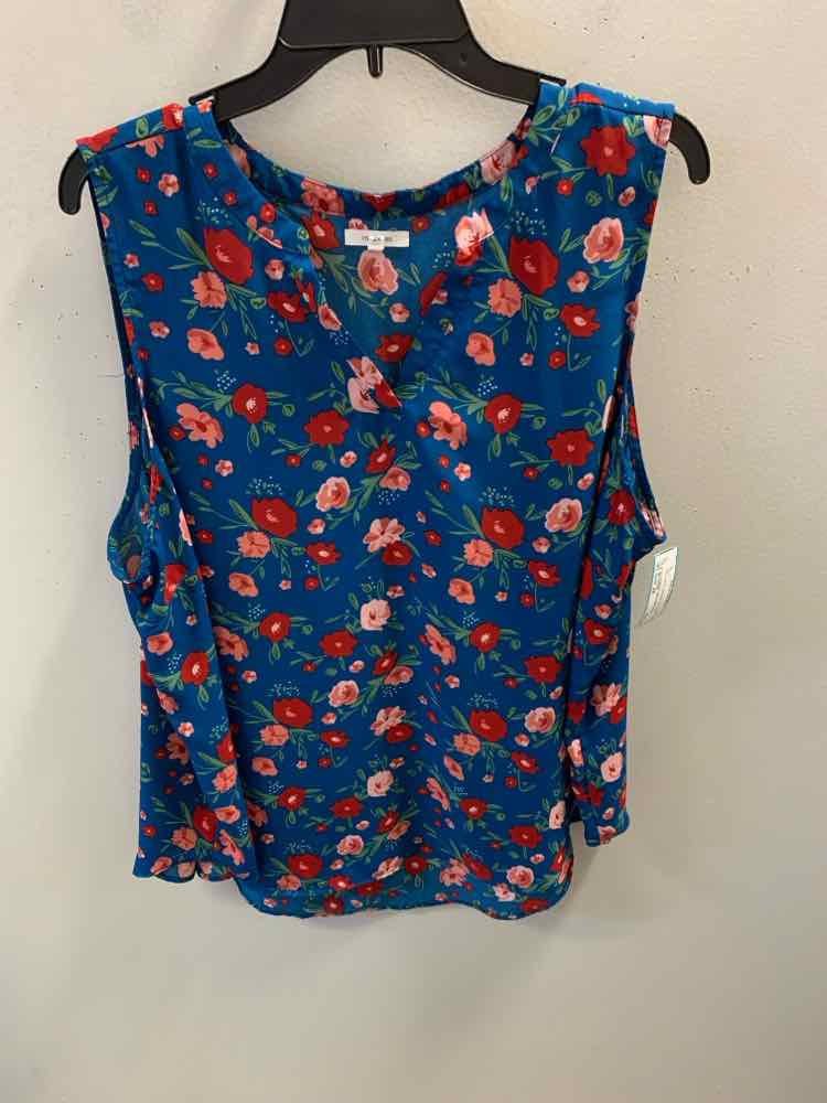 MAURICES PLUS SIZES Size 2X DARK BLUE Floral TOP