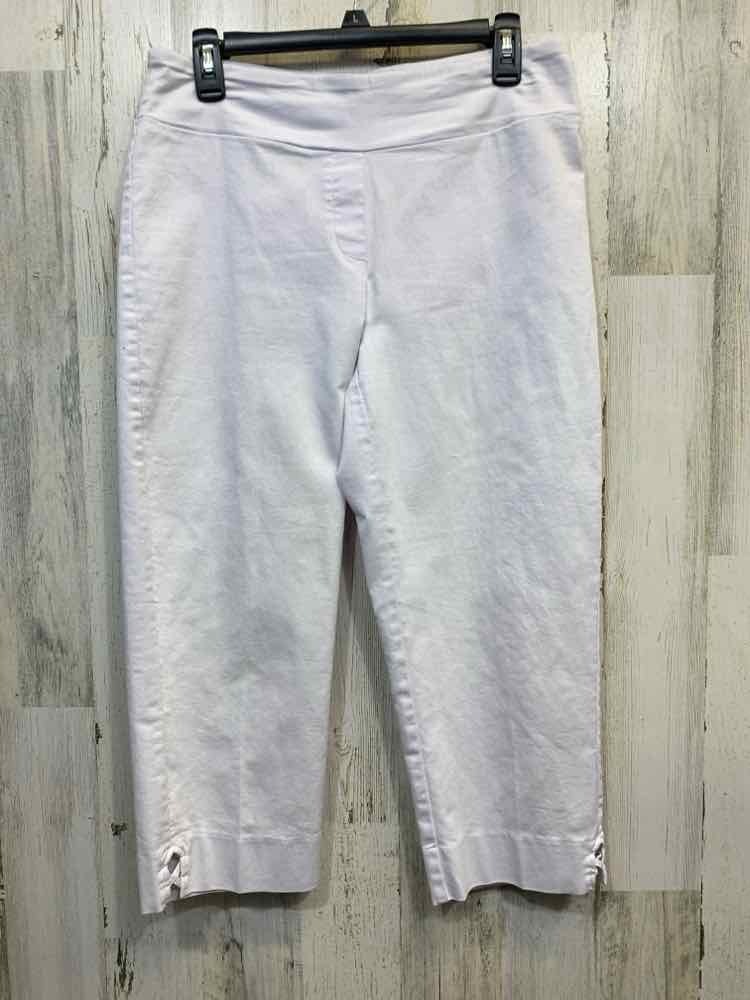PRE-OWNED Size 10 RUBY RD BOTTOMS White Solid CAPRI CAPRI/WHITE CAPRI PANTS