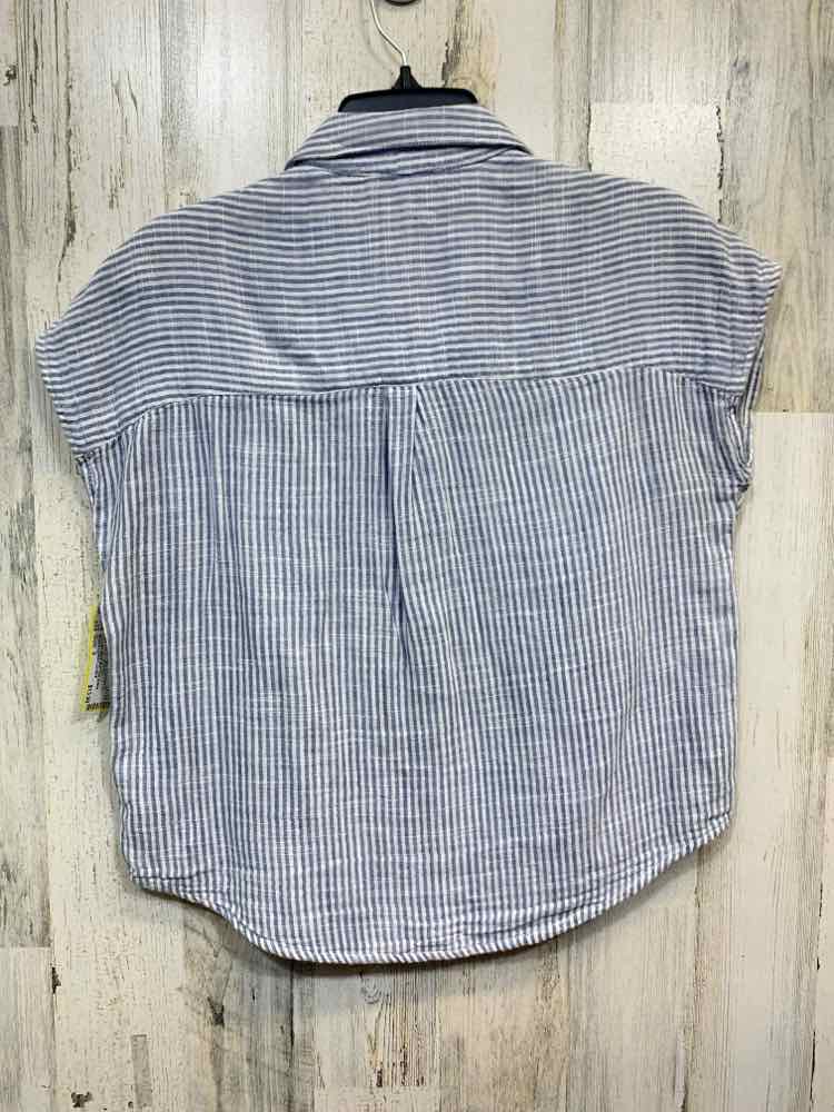 PRE-OWNED BEACH LUNCH LOUNGE Tops Size S BLUE/WHITE Stripe SHORT SLEEVES Blouse/