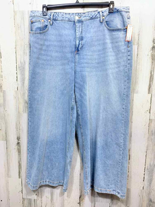 NWT Size 22W ON 34TH BOTTOMS LIGHT BLU WIDE LEG Jeans