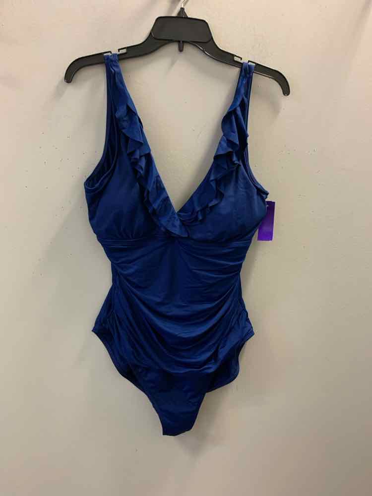 Ralph Lauren Swimwear Size 16 Blue SPAGHETTI STRAP Swimsuit