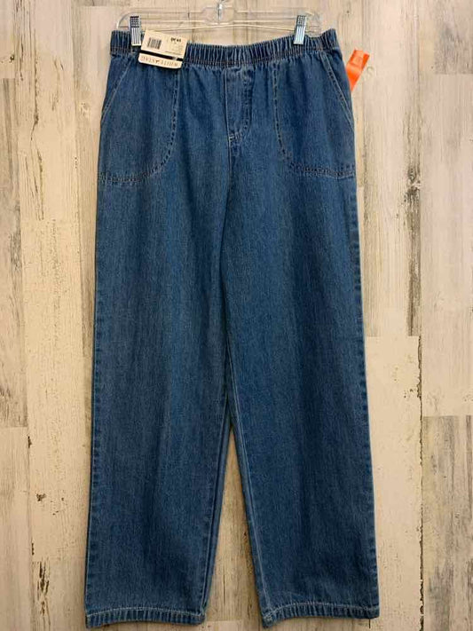 NWT Size 10 WHITE STAG BOTTOMS Blue WIDE LEG Pants/ELASTIC WAISTBAND JEANS