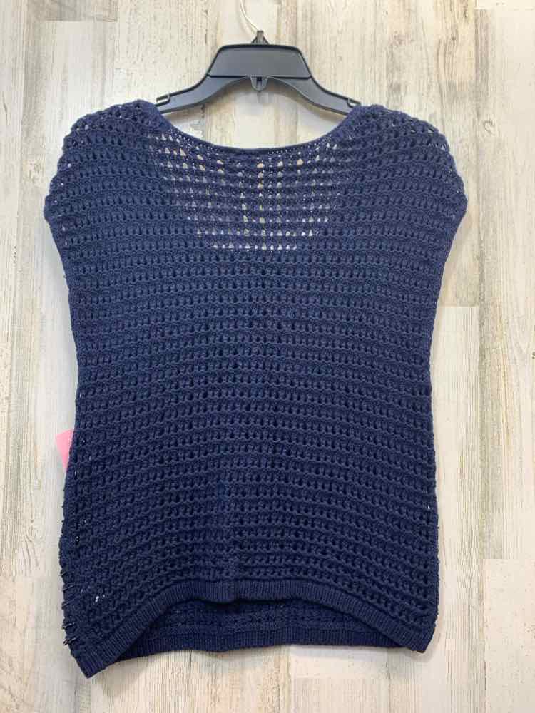 NWT KIIND OF Tops Size M NAVY & RED CROCHET SHORT SLEEVES TOP/NAVY CROCHET SLEEV