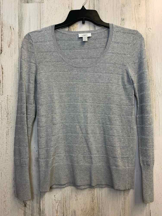 LOFT Tops Size S GRAY/SILVER Stripe SWEATER Sweater