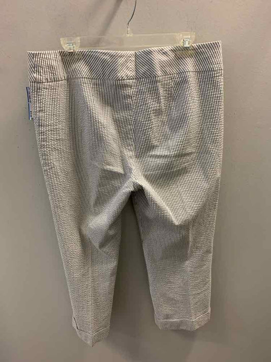 Size 14 VESTI BOTTOMS GRY/WHT Stripe CAPRI