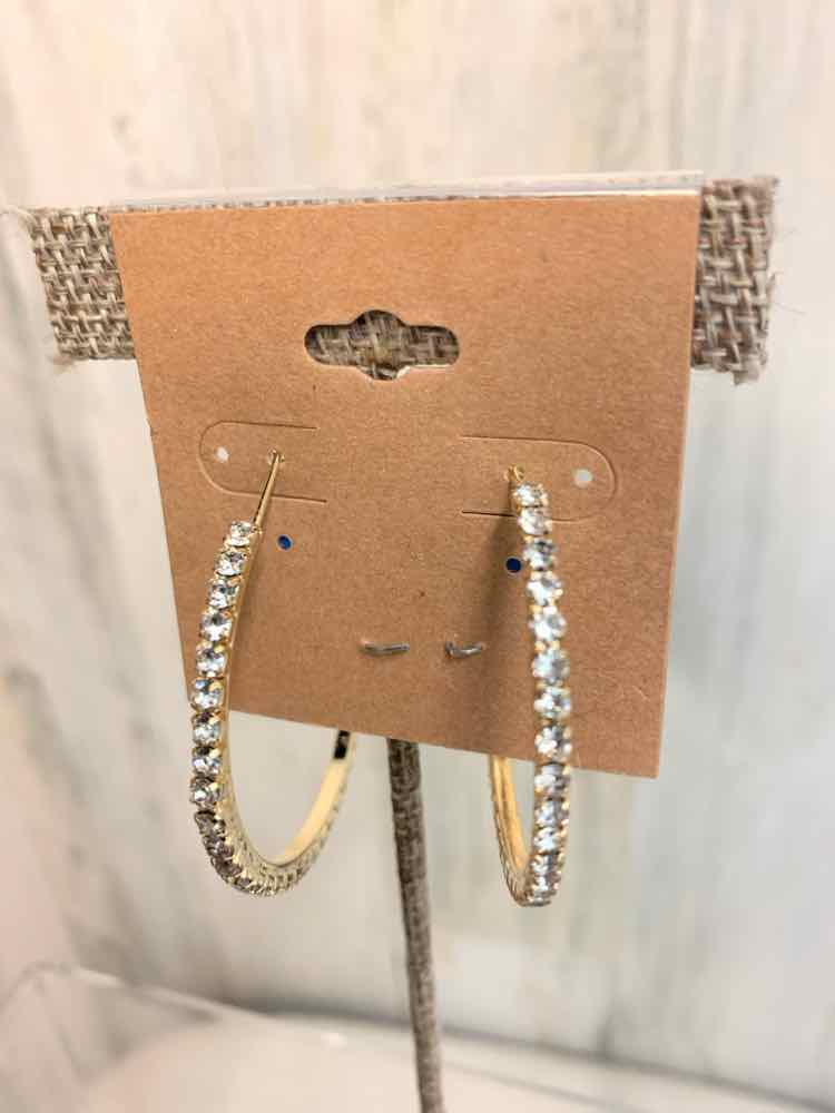 Earrings/SMALL GOLD STUDDED HOOPS