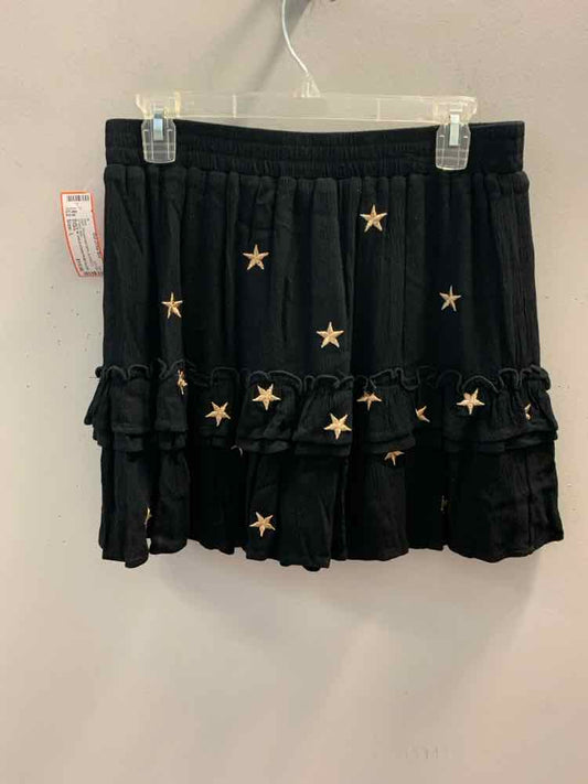 NWT STORIA Dresses and Skirts Size L BLK/GOLD STARS MINI Skirt