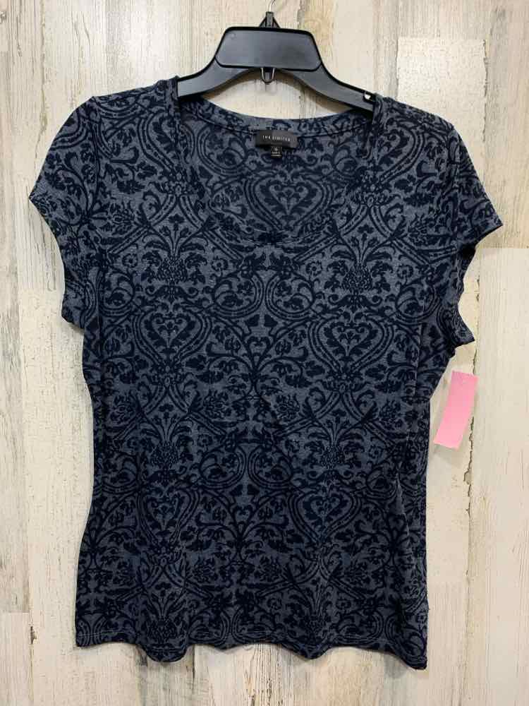 PRE-OWNED THE LIMITED Tops Size XL Navy Paisley SHORT SLEEVES Shirt/NAVY PAISLEY