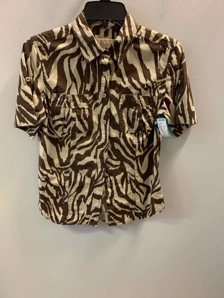 MICHAEL KORS Tops Size 4 Brown ZEBRA TOP