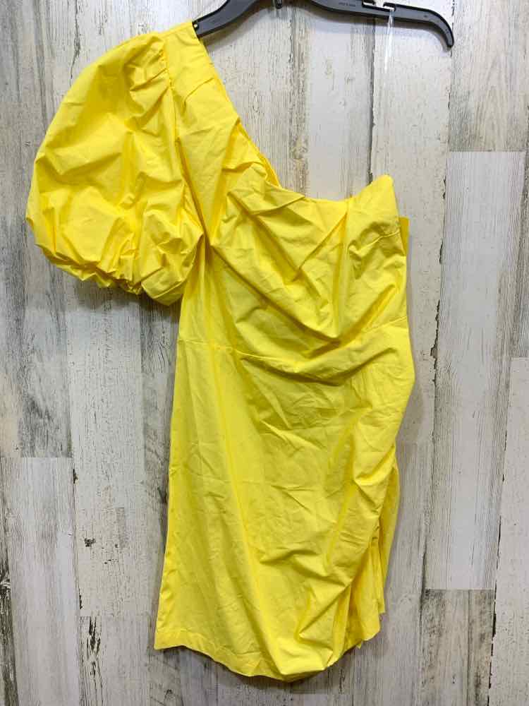 NWT A NEW DAY Dresses and Skirts Size 8 BRIGHT YELLOW Solid ONE SHOULDER Dress/O