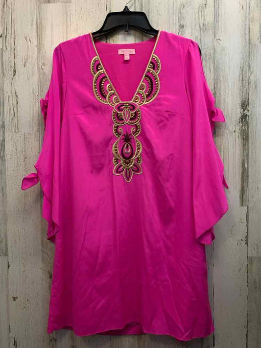 PRE-OWNED LILLY PULITZER Dresses and Skirts Size S PINK/GOLD Solid TUNIC Dress/B