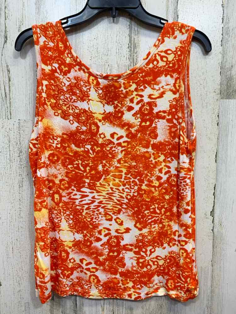 PRE-OWNED MULTIPLES Tops Size M ORANGE/YELLOW/WHITE CHEETAH TANK TOP Tank Top/OR